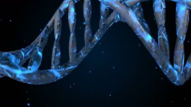 DNA kodu. Soyut 3d poligonal tel kafes Dna molekülü sarmal spiral. Döngü animasyonu.