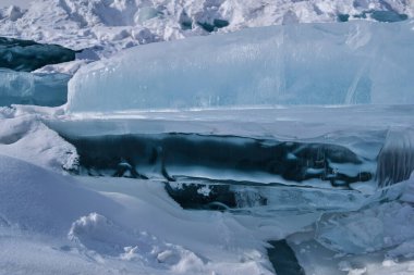 Buz dokusu, kar, kutup, buzlu ışık, buz, karda buz. Güzel yeşil ve mavi buzlu sırt. Buzlu yansıma