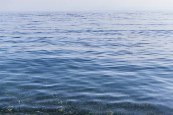 Clear Calm Blue Water Surface Lake Baikal Ripples Morning Light — Stock Photo, Image