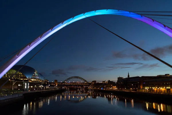 Most Millennium Gateshead Most Tyne Przez Rzekę Tyne Newcastle Tyne — Zdjęcie stockowe