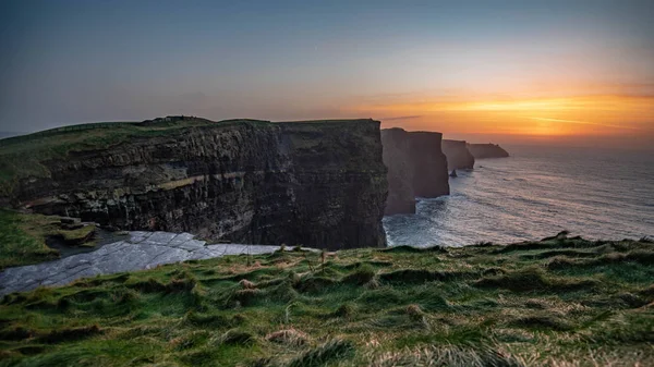 Sunset Cliffs Moher Ireland — Stock Photo, Image