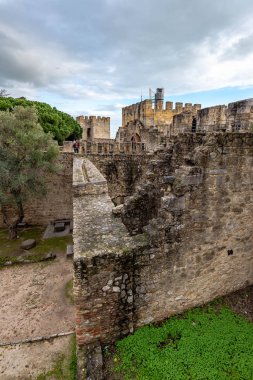 Lizbon, Portekiz 'deki Aziz George Kalesi Duvarı