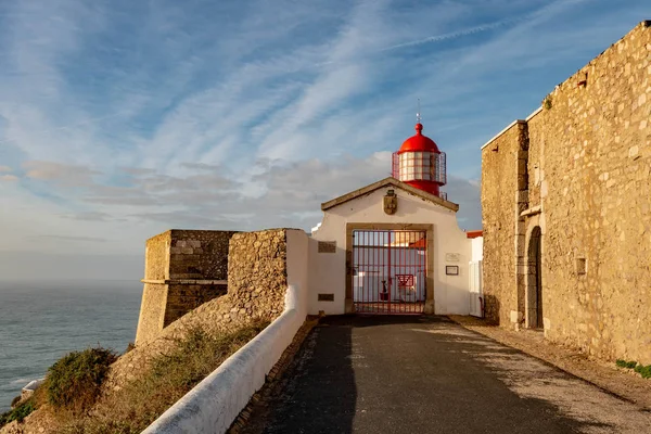Farol Cabo São Vicente Sobre Oceano Atlântico Sul Portugal — Fotografia de Stock