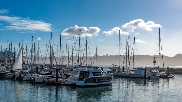 Boats Harbor Tagus River Lisbon Portugal — Stock Photo, Image