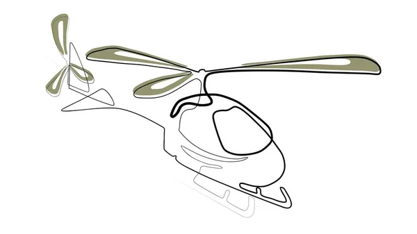 Рисунок Вертолета Один Рисунок Векторная Иллюстрация — стоковый вектор