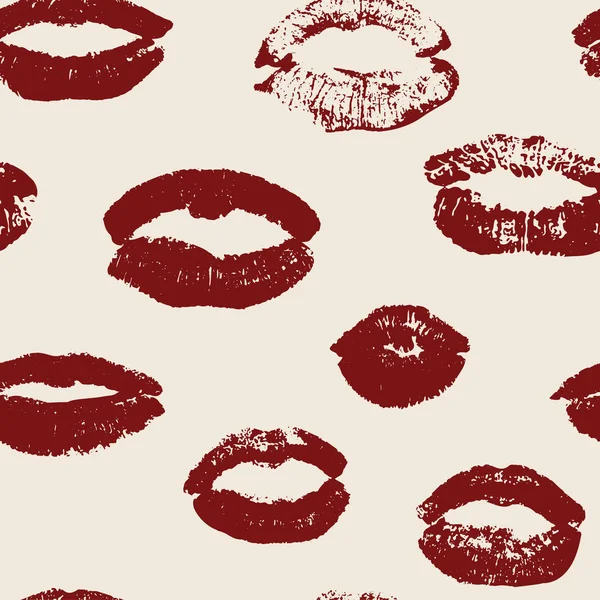 Padrão Sem Costura Com Lábios Vermelhos Das Mulheres Fundo Rosa —  Vetores de Stock