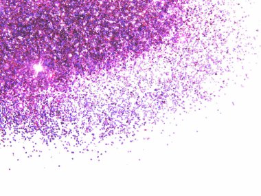 Mor parlak beyaz arka plan üzerinde parıldıyor. Güzel zemin için VIP tasarım, moda, makyaj, tırnak sanat, alışveriş, kartları tasarımı, güzellik kavramı