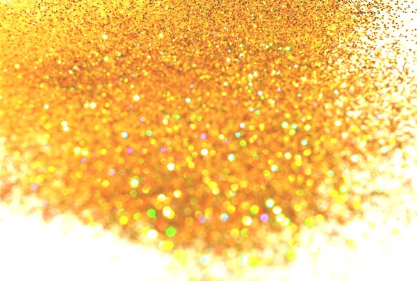 Hintergrund Mit Holographischem Goldglitzern Auf Weißem Grund — Stockfoto