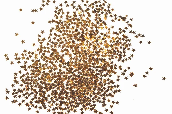 白い背景の上の黄金の星をキラキラ — ストック写真
