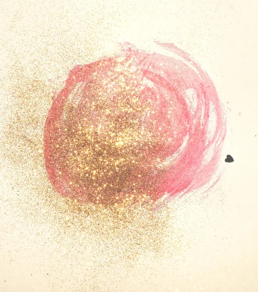 Abstract Pink Aquarel Splash Gouden Glitter Vintage Nostalgische Kleuren — Stockfoto