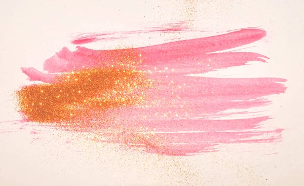 Абстрактный Розовый Акварель Всплеск Золотой Блеск Винтажных Ностальгических Цветов — стоковое фото