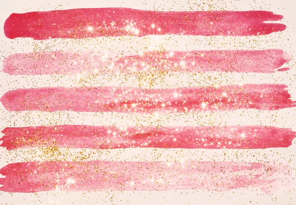 Arany Csillogó Csillag Rózsaszín Absztrakt Akvarell Splash Vintage Nosztalgikus Színben — Stock Fotó