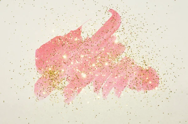 Absztrakt Rózsaszín Akvarell Splash Vintage Nosztalgikus Színben Arany Csillám — Stock Fotó