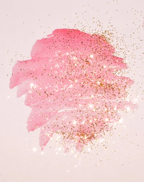 Абстрактний Рожевий Акварельний Сплеск Золотий Блиск Старовинних Ностальгічних Кольорах — стокове фото