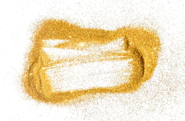 Der Abstrakte Rahmen Aus Goldenem Glitzern Funkelt Auf Weißem Grund — Stockfoto