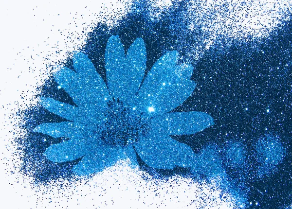 Dupla Exposição Feita Com Flor Azul Brilho Textura Fundo — Fotografia de Stock