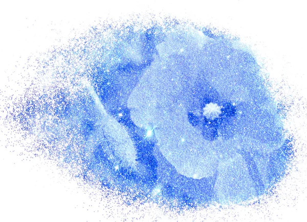 Dubbele Blootstelling Gemaakt Met Poppy Blauw Glitter Textuur Achtergrond — Stockfoto