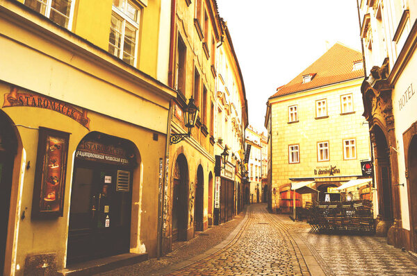 Prague, Czech Republic in vintage colors