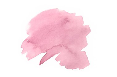 Soyut pembe suluboya leke tasarımınız için beyaz arka plan üzerinde