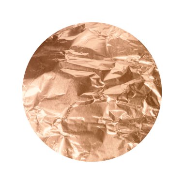 Yuvarlak arka plan üzerinde beyaz izole gül altın buruşuk folyo doku ile