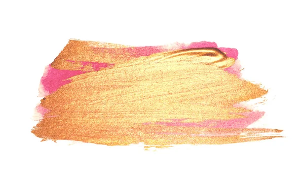 Absztrakt Arany Pink Akvarell Foltok Fehér Háttér Tervezési — Stock Fotó