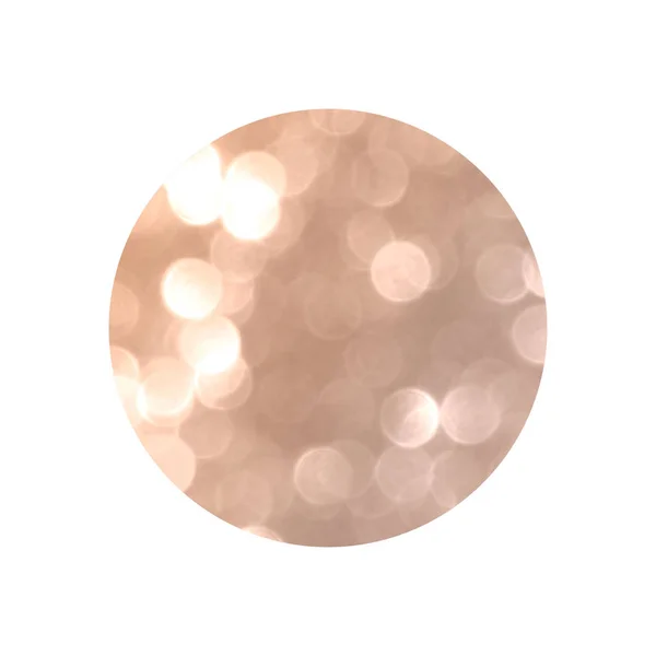 Ronde Met Rose Goud Glitter Bokeh Lichten Geïsoleerd Witte Achtergrond — Stockfoto