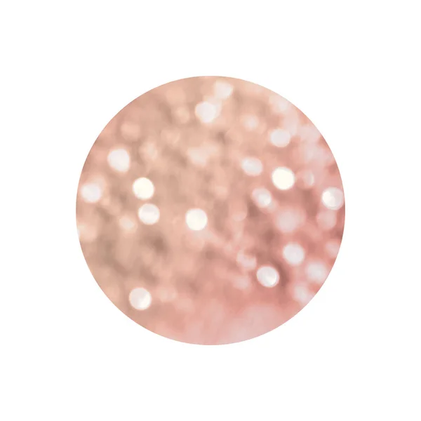 Rond Avec Rose Paillettes Bokeh Lumières Isolées Sur Fond Blanc — Photo