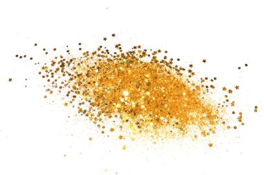 Tasarımınız için beyaz arka plan üzerinde altın parıltılı arka plan