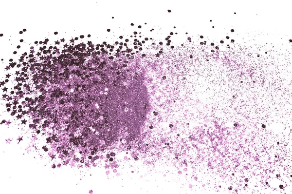 Paillettes Violettes Étoiles Scintillantes Sur Fond Blanc Aux Couleurs Vintage — Photo