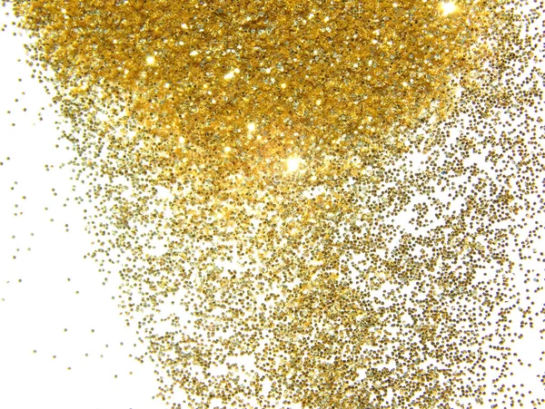 Texturerat Bakgrund Med Gyllene Glitter Glitter Vit — Stockfoto