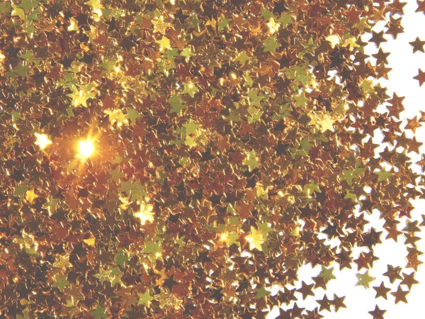 Λαμπερά Χρυσά Αστέρια Λευκό Φόντο — Φωτογραφία Αρχείου