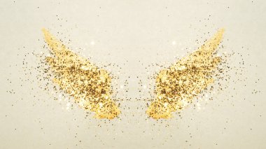 Vintage nostaljik renklerde soyut suluboya kanatları altın glitter.