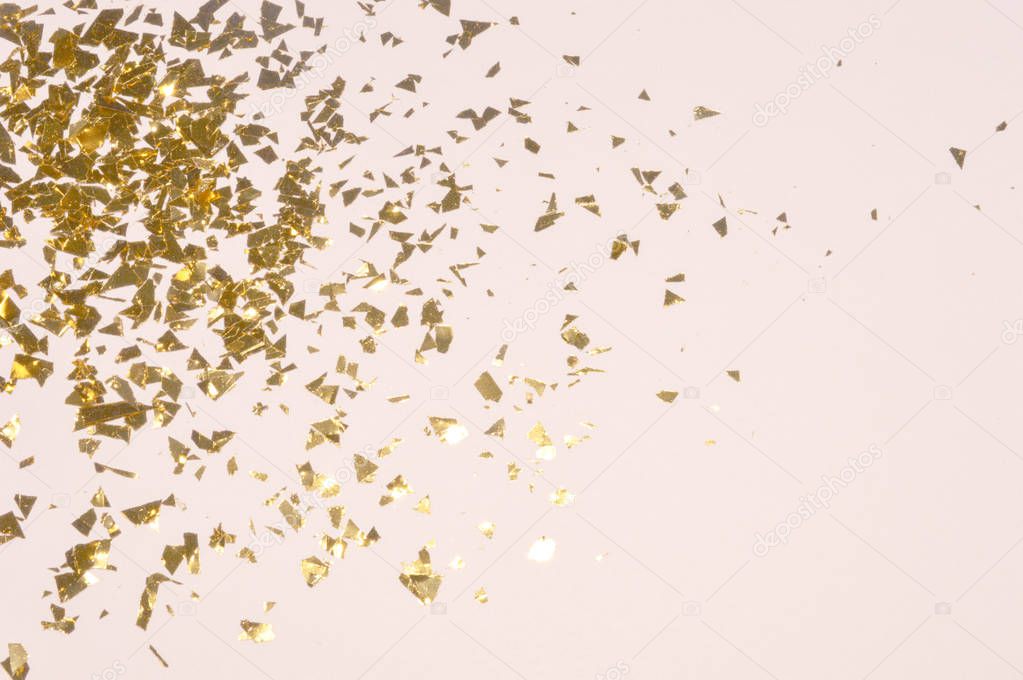 Background with gold glitter, pieces of foil,  background in vintage colors for your design