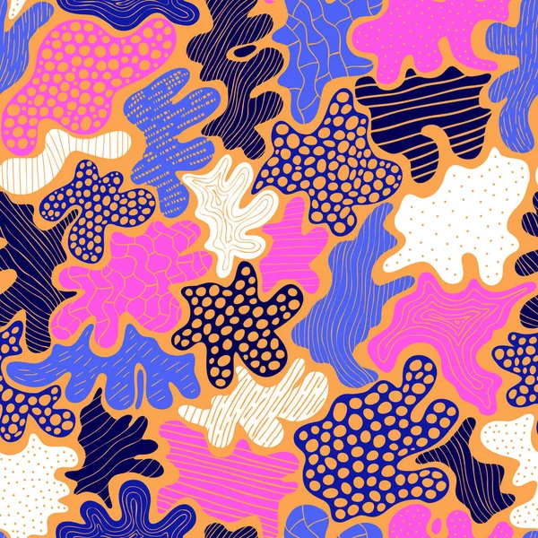 Doodle Zellstruktur nahtlose Muster — Stockvektor