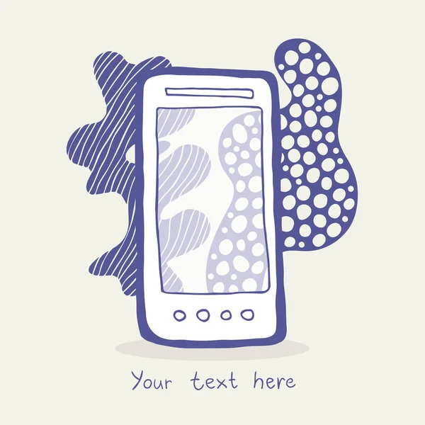 Smartphone e elementi decorativi Illustrazione — Vettoriale Stock