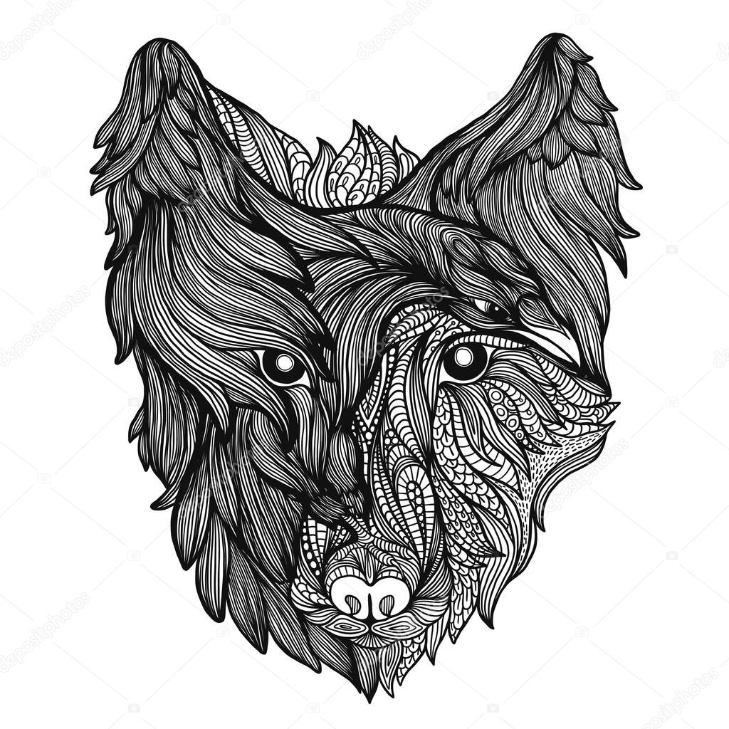 Wolf and Raven Art Illustration