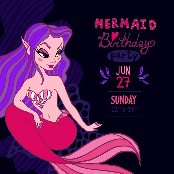 Beautiful Mermaid Vector Illustration
