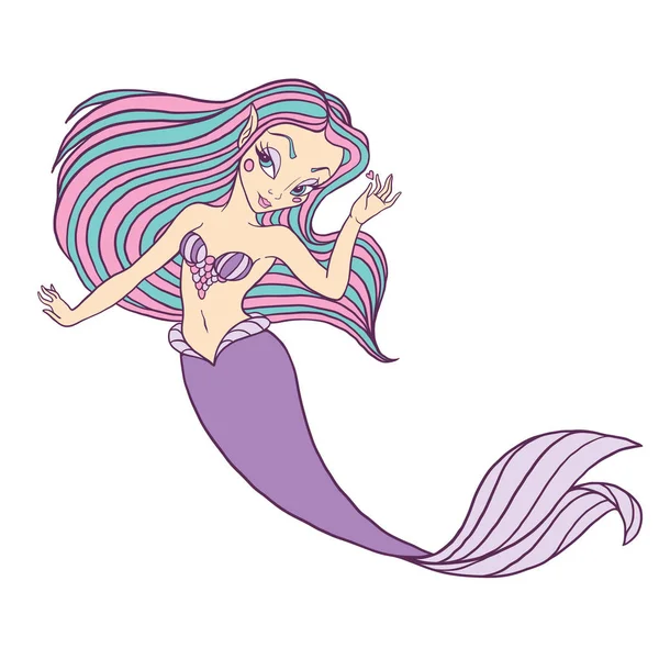 Beautiful Mermaid Vector Illustration Royalty Free Stock Vectors