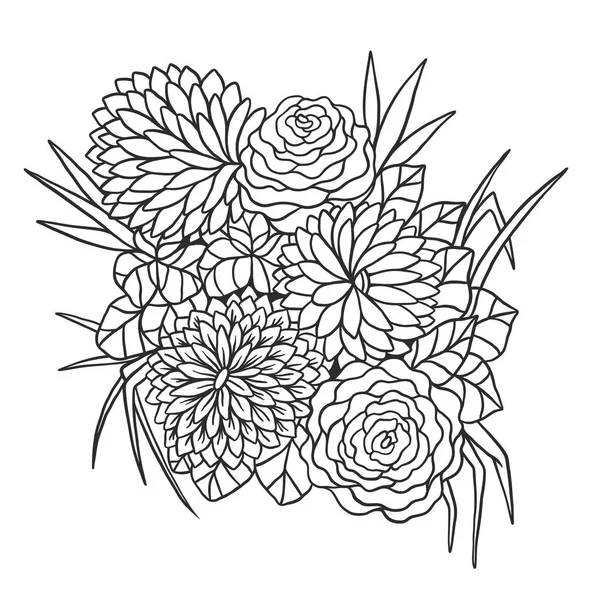 Çiçek buketi vektör çizim — Stok Vektör