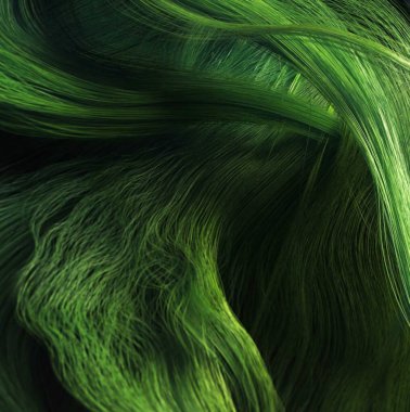 Kızın güzel, uzun, parlak ve pürüzsüz dalgalı saçlarının, saç stilinin, kız saçlarının yakın çekimi.