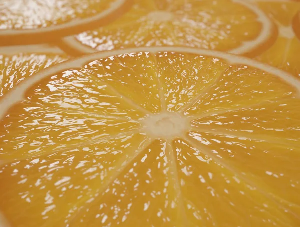 Closeup of beautiful fresh orange slices, Orange background