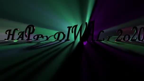 Happy Diwali Animations Dancing Words Letters Multicolor Spreading Moving Light — Stock Video