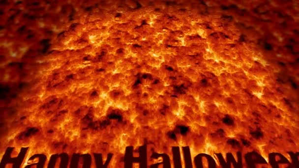 Šťastný Halloween Textová Animace Halloweenu Plovoucí Lávě Halloween Text Rozpouští — Stock video