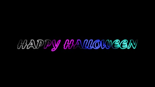 Halloween Téma Textové Animace Efekty Slova Nebo Písmena Spolu Multicolor — Stock video