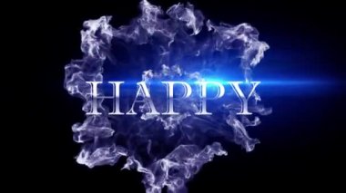 2021 yılının yeni yılı teması, renkli 3D metin animasyonu ve yaratıcı dinamik duman parçacıkları patlamaları ile mutlu yeni yıl sunumu, yeni yıl arkaplanı, sunum, reklam başlığı