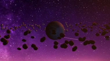 Güneş Sistemi 'ndeki olağanüstü ve güzel uzay göktaşları Güneş' in yörüngesinde dönen küçük kayalık nesnelerdir. Uzay göktaşlarının yörüngede hareket eden 3 boyutlu animasyonlarıdır.