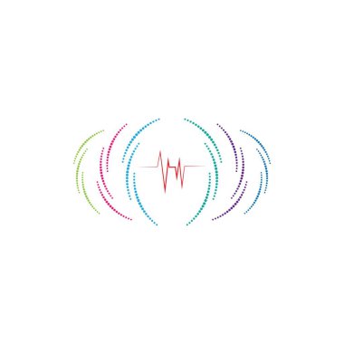 ses dalgası ilüstrasyon logo vektör şablonu
