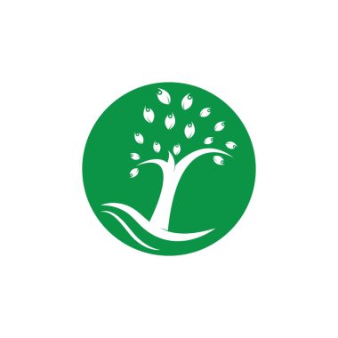 Ağaç simgesi logosu vektör illüstrasyonuName