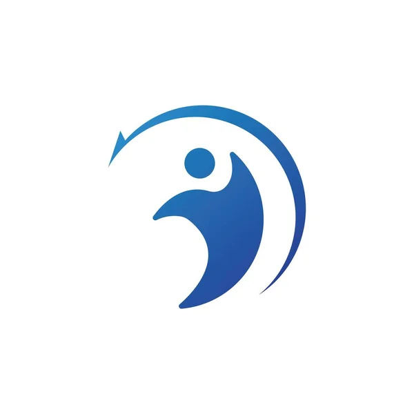 Spaßige Menschen Gesundes Leben Logo Vorlage Vektorsymbol — Stockvektor