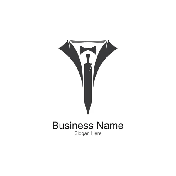 Tuxedo Cavalheiro Logotipo Design Vector — Vetor de Stock